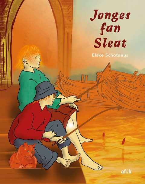 Omslag van het boek, illustratie van twee vissende jongens die op een kade zitten.